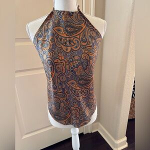 Elegant Paisley Women's Halter Tie Backless top